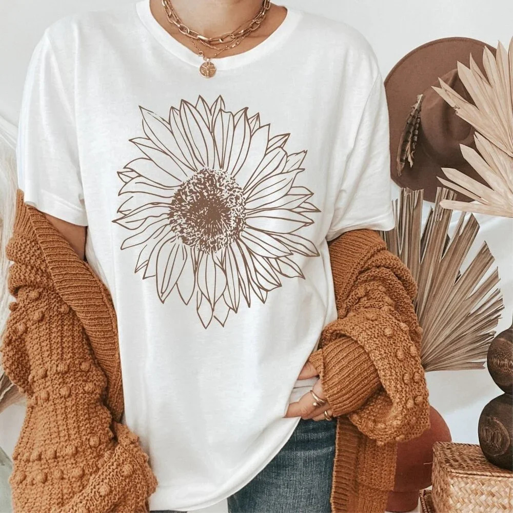 Sunflower Shirt Sunflower Tshirt Womens Boho Flower Shirt